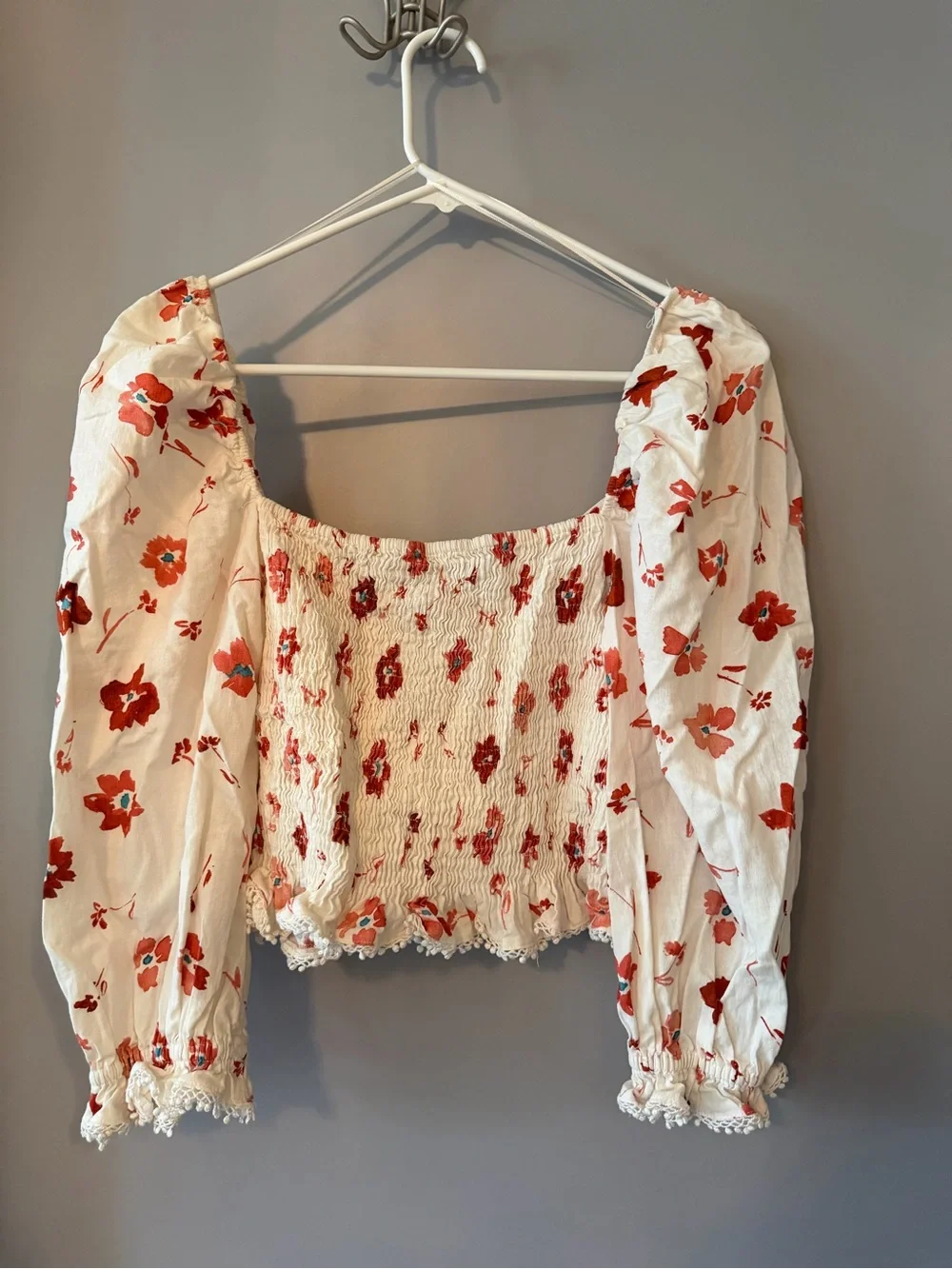 Zara Puff Sleeve Floral Top